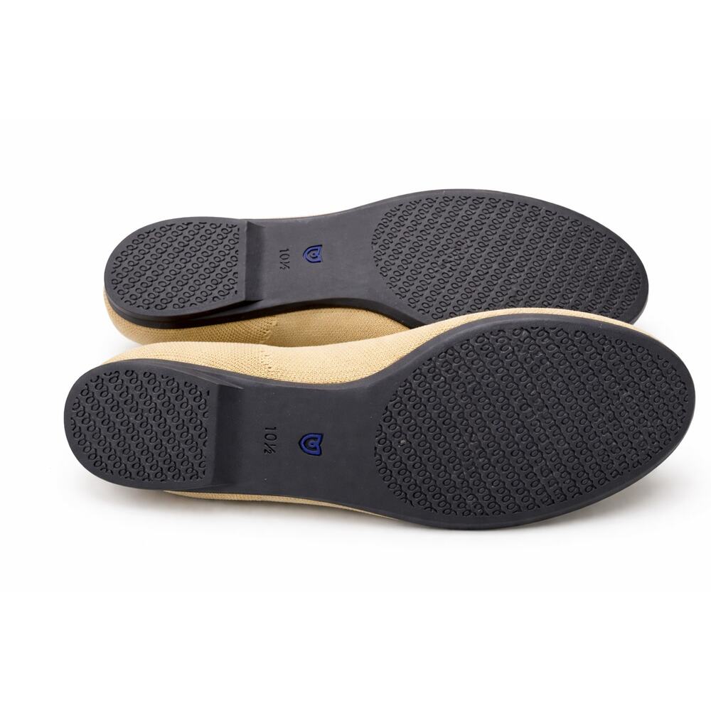 Rothy's The Ballet Flat Beige Colorway & Black Bow Size 10.5 - Picture 5 of 5